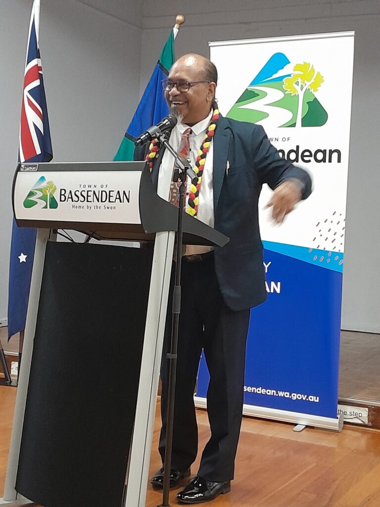 Vaughn McGuire presenting at a Town of Bassendean function